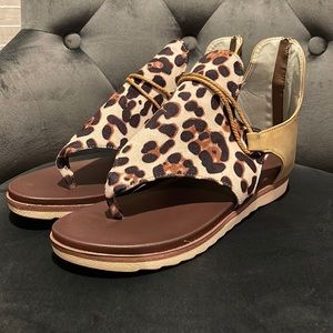 Canvas Leopard boho sandals-NWOT size-11